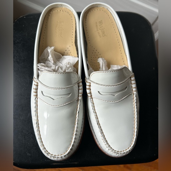 Bass Weejun Wynn White Mules 8.5 - Picture 2 of 10